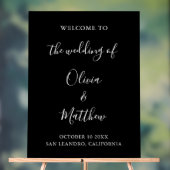 Elegante zwarte klassieke minimalistische bruiloft acryl bord (Neutraal)