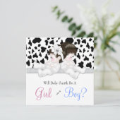 Elegante Zwarte Koe Print Geslacht Onthullen Douch Kaart (Staand voorkant)
