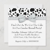 Elegante Zwarte Koe Print Geslacht Onthullen Douch Kaart (Achterkant)