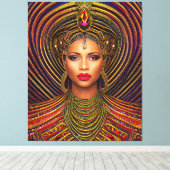 Elegante zwarte koningin: Kunst zwarte geschiedeni Canvas Afdruk (Insitu (Houten vloer))