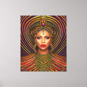 Elegante zwarte koningin: Kunst zwarte geschiedeni Canvas Afdruk