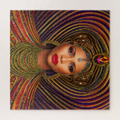 Elegante zwarte koningin: Kunst zwarte geschiedeni Legpuzzel (Horizontaal)