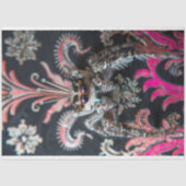 Elegante zwarte koninklijke spinkunst tissuepapier (Voorkant)