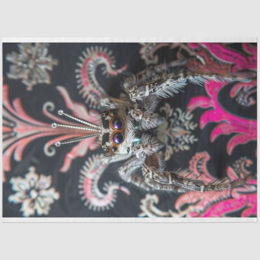 Elegante zwarte koninklijke spinkunst tissuepapier (Voorkant)