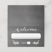 Elegante zwarte krijtbord trouwplaatskaarten plaatskaartje (Buitenkant ongevouwen)