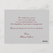 elegante zwarte Lace vintage bruiloft bedankt Briefkaart (Achterkant)