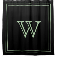 Elegante zwarte & lichtgroene monogram initiaal