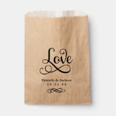 Elegante Zwarte Liefde Script Monogram Huwelijk Bedankzakje (Voorkant)