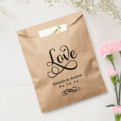 Elegante Zwarte Liefde Script Monogram Huwelijk Bedankzakje (Gezegeld)