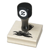 Elegante zwarte lijntjes tulp rubberstempel (Stempel)
