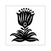 Elegante zwarte lijntjes tulp rubberstempel (Afrduk)