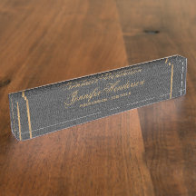 Elegante zwarte linnen stof gouden frame professio