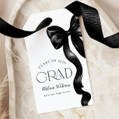 Elegante Zwarte Lint Afstudeer Bedank Tag Cadeaulabel