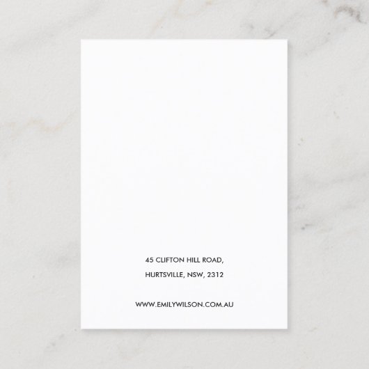 ELEGANTE ZWARTE LOTUS, EENVOUDIGE BEELDSCHERM VISITEKAARTJE (Achterkant)