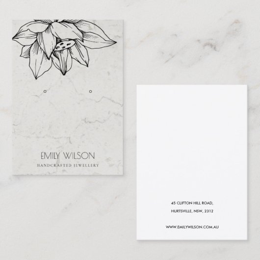 ELEGANTE ZWARTE LOTUS, EENVOUDIGE BEELDSCHERM VISITEKAARTJE (Voorkant / Achterkant)