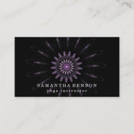 Elegante zwarte Lotus Flower Logo Yoga Visitekaartje