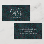 Elegante zwarte luipaard op groene dierenprint visitekaartje (Voorkant / Achterkant)