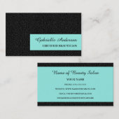 Elegante zwarte luipaard print gecertificeerde sch visitekaartje (Voorkant / Achterkant)