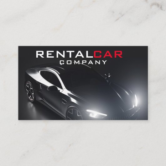 Elegante zwarte luxe auto huren Chauffeur Visitekaartje (Voorkant)