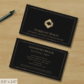 Elegante zwarte luxe Logo Visitekaartje