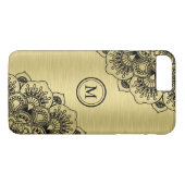 Elegante zwarte mandala op metallic gouden achterg Case-Mate iPhone case (Achterkant (Horizontaal))