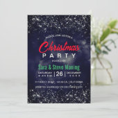 Elegante zwarte marine marmeren kunst glitter kers kaart (Staand voorkant)