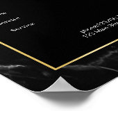 Elegante Zwarte Marmeren Gouden Poster (Hoek)