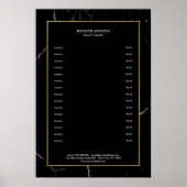 Elegante Zwarte Marmeren Gouden Poster (Voorkant)