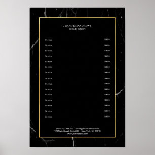 Elegante Zwarte Marmeren Gouden Poster