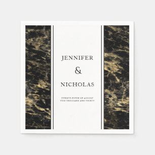 Elegante Zwarte Marmeren Huwelijk Servet