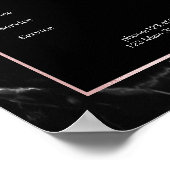 Elegante zwarte marmeren roze gouden prijstlijst poster (Hoek)