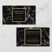Elegante zwarte marmeren steen visitekaartje (Voorkant / Achterkant)