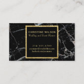 Elegante zwarte marmeren steen visitekaartje (Achterkant)