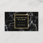 Elegante zwarte marmeren steen visitekaartje (Voorkant)