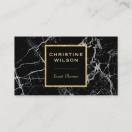 Elegante zwarte marmeren steen visitekaartje
