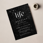 Elegante zwarte marmeren viering van het leven rou kaart