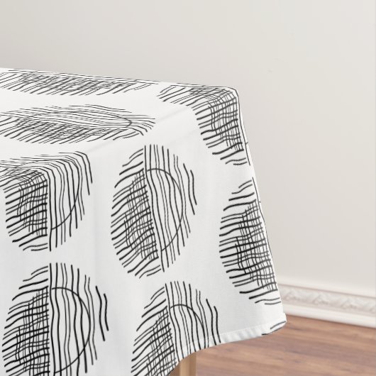 Elegante zwarte midden eeuw mod boog lijnen tafelkleed (Voorbeeld)