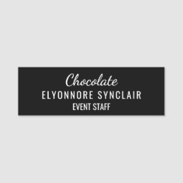 Elegante Zwarte Minimaal Chocolate Evenementen Per Naamplaatje