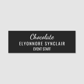 Elegante Zwarte Minimaal Chocolate Evenementen Per Naamplaatje