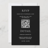 Elegante zwarte minimalistische bruiloft alles in kaart (Achterkant)