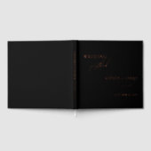 Elegante zwarte minimalistische bruiloft Folie Gastenboek (Volledig)