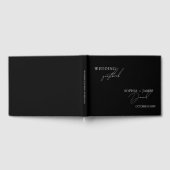 Elegante zwarte minimalistische bruiloft gastenboek (Volledig)