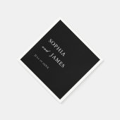 Elegante zwarte minimalistische bruiloft servet (Hoek)