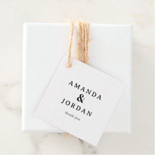 Elegante Zwarte Minimalistische Dankbaarheid Bedankjes Labels