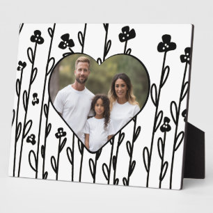 Elegante zwarte minimalistische doedelbloem fotoplaat