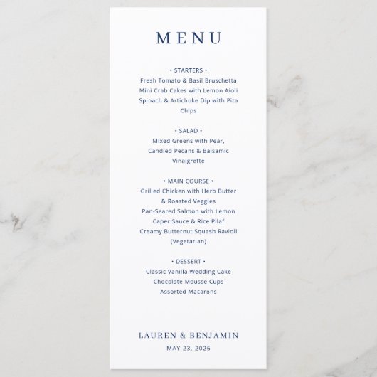 Elegante Zwarte Minimalistische Menu (Voorkant)