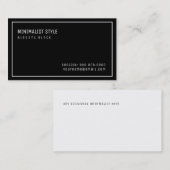 elegante zwarte minimalistische stijl visitekaartje (Voorkant / Achterkant)