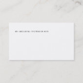 elegante zwarte minimalistische stijl visitekaartje (Achterkant)