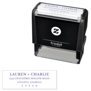 Elegante zwarte minimalistische trouwuitnodiging zelfinktende stempel