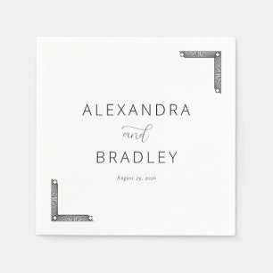 Elegante Zwarte Minimalistische Typografische Servet